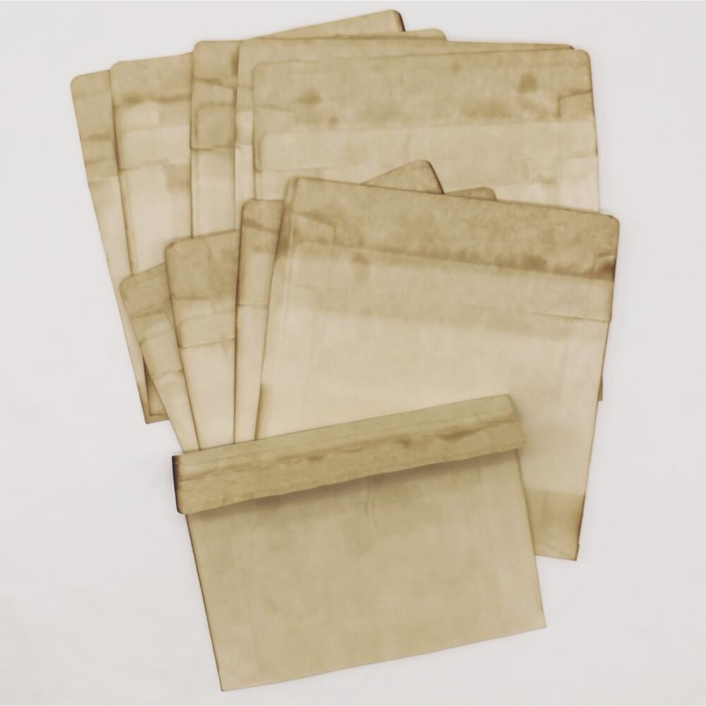 30 Coffee Dyed Envelopes, Dyed Envelopes Pack